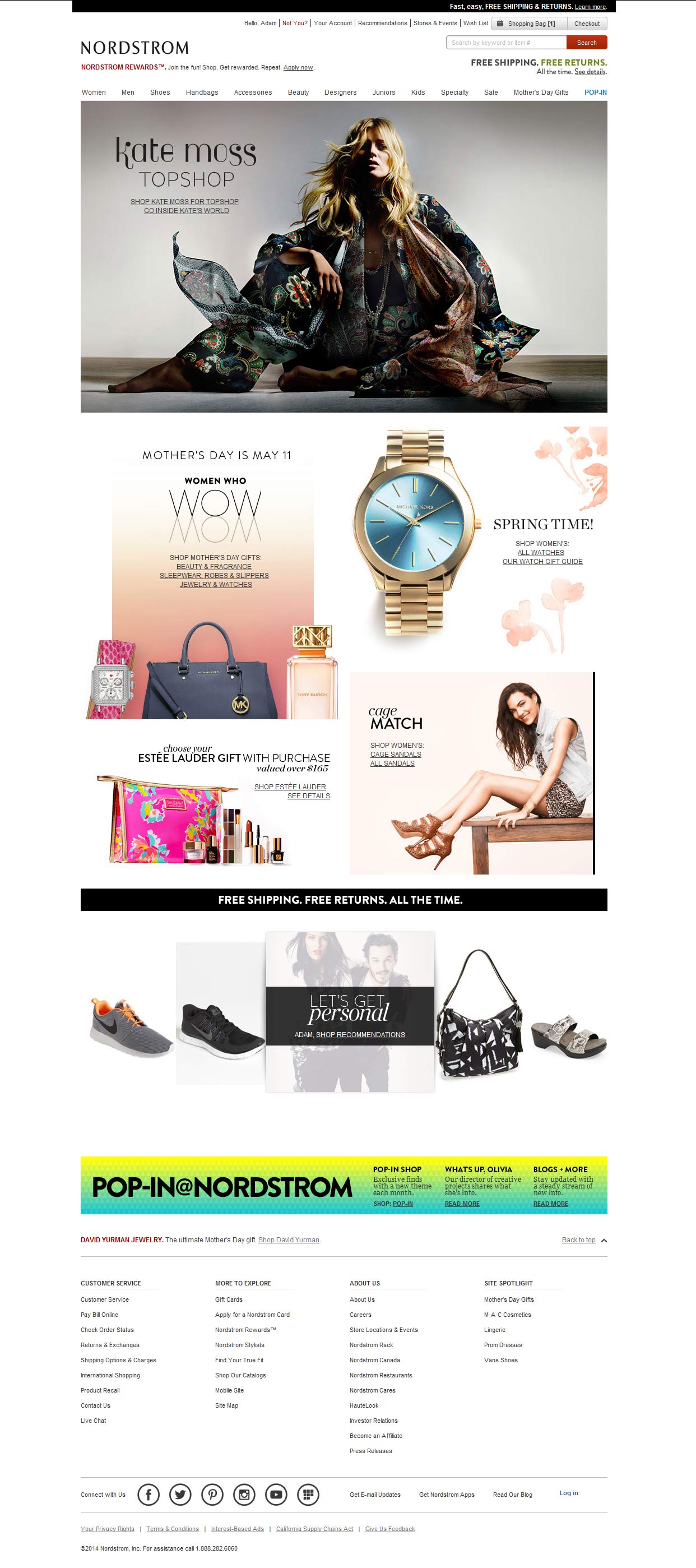 nordstrom website as of May 2014